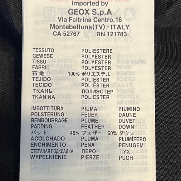 Geox Black Down-filled Hooded Parka Coat Size 12 - Picture 14 of 14